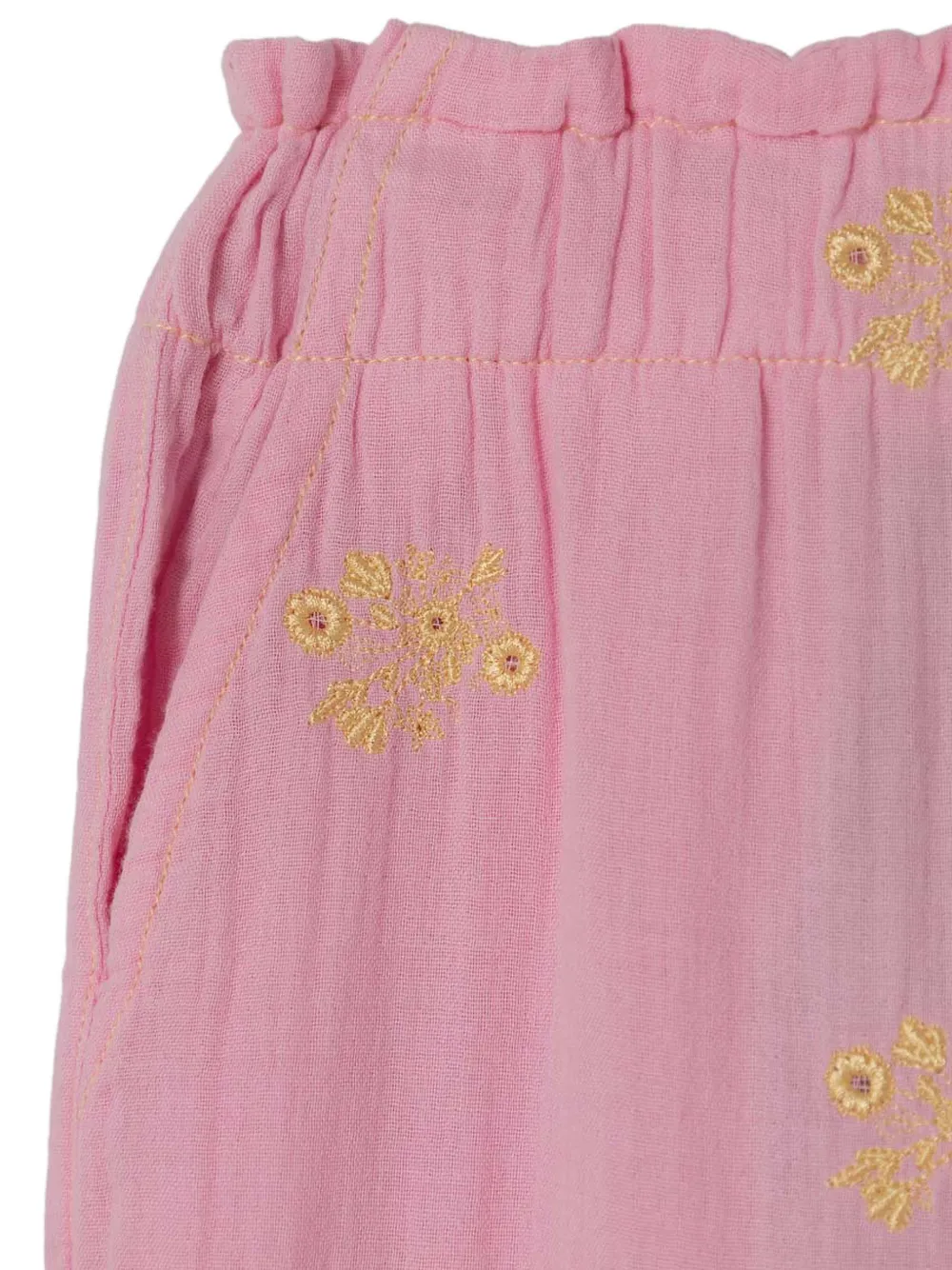guess kids embroidered wide-leg trousers Roze