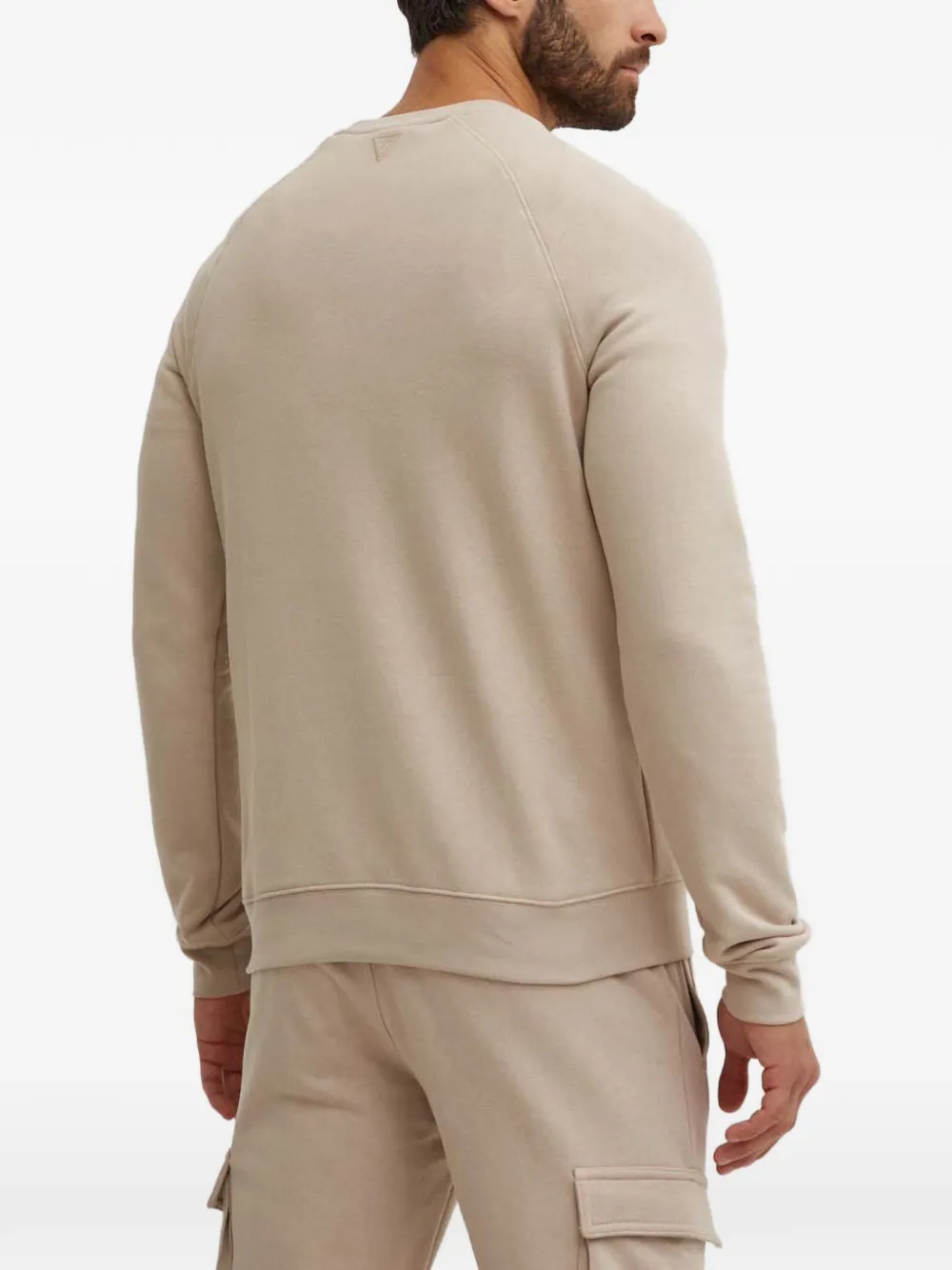 GUESS USA Aldwin trui met raglan mouwen en logo-reliëf Beige
