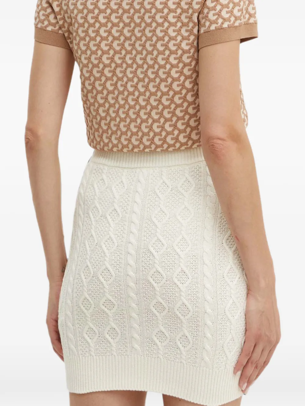 GUESS USA Kabelgebreide mini-rok Wit