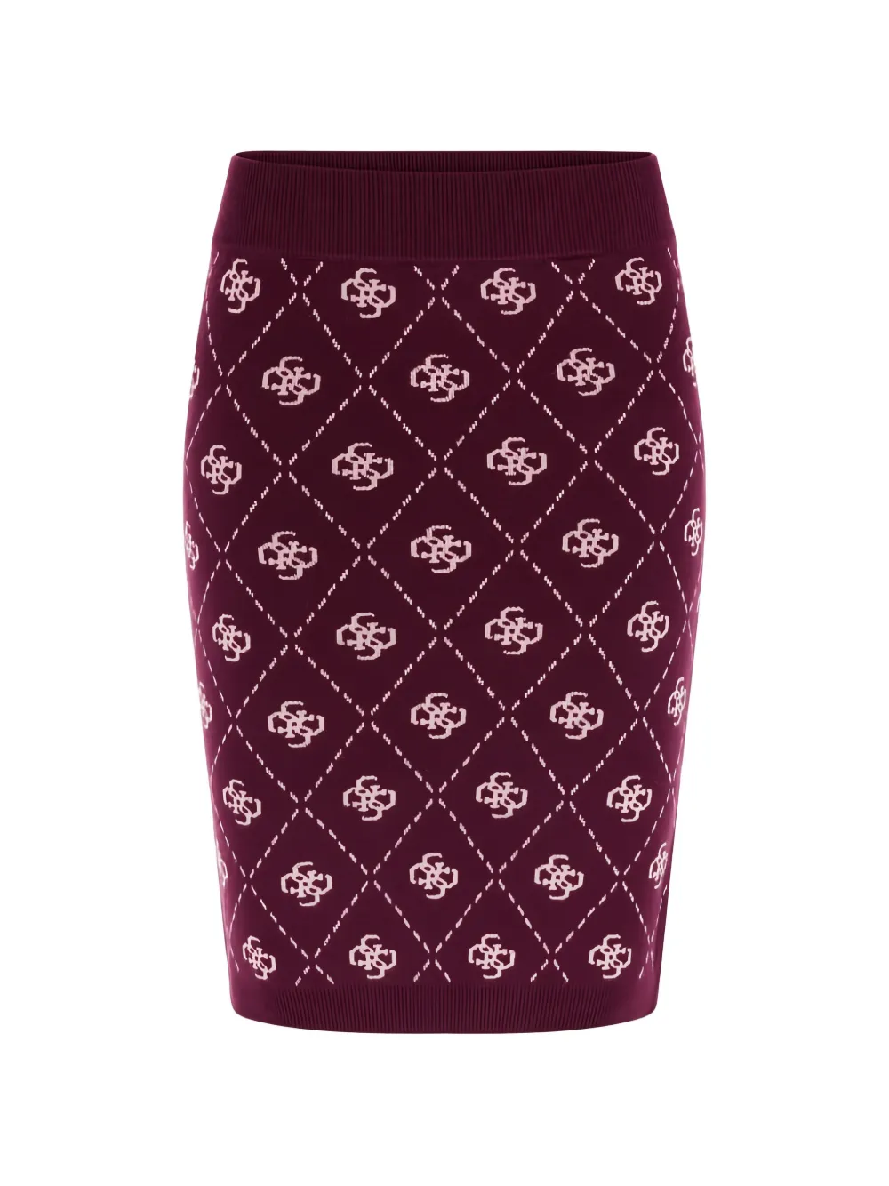 GUESS USA monogram-knit diamond-pattern mini skirt - Rot
