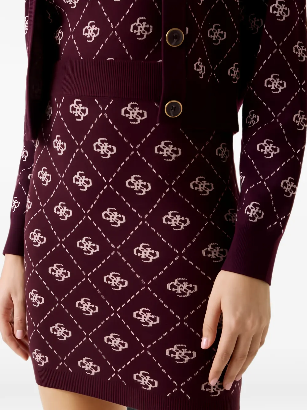 GUESS USA Gebreide mini-rok met monogram Rood