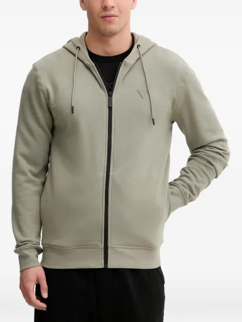 GUESS USA Aldwin logo-patch zip-up hoodie