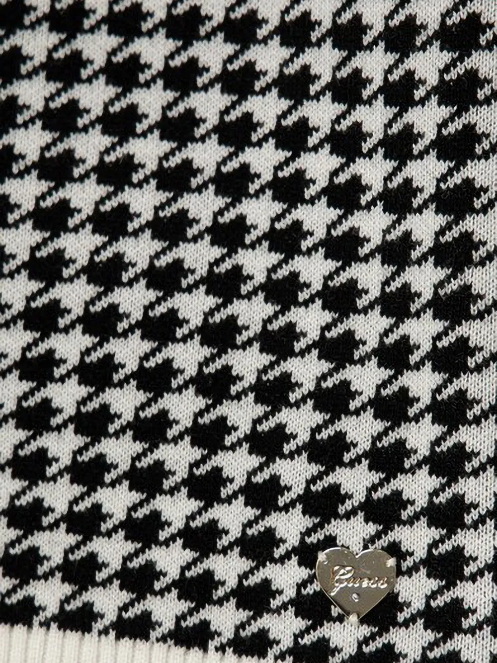 guess kids houndstooth-knit dress Zwart