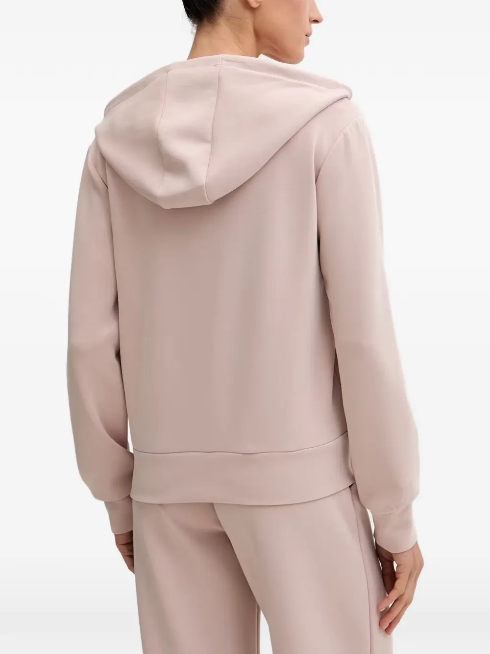 GUESS USA logo-plaque zip-up hoodie Beige