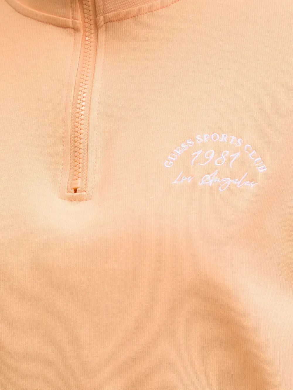 GUESS USA Sweater met logopatch en kwart rits Oranje