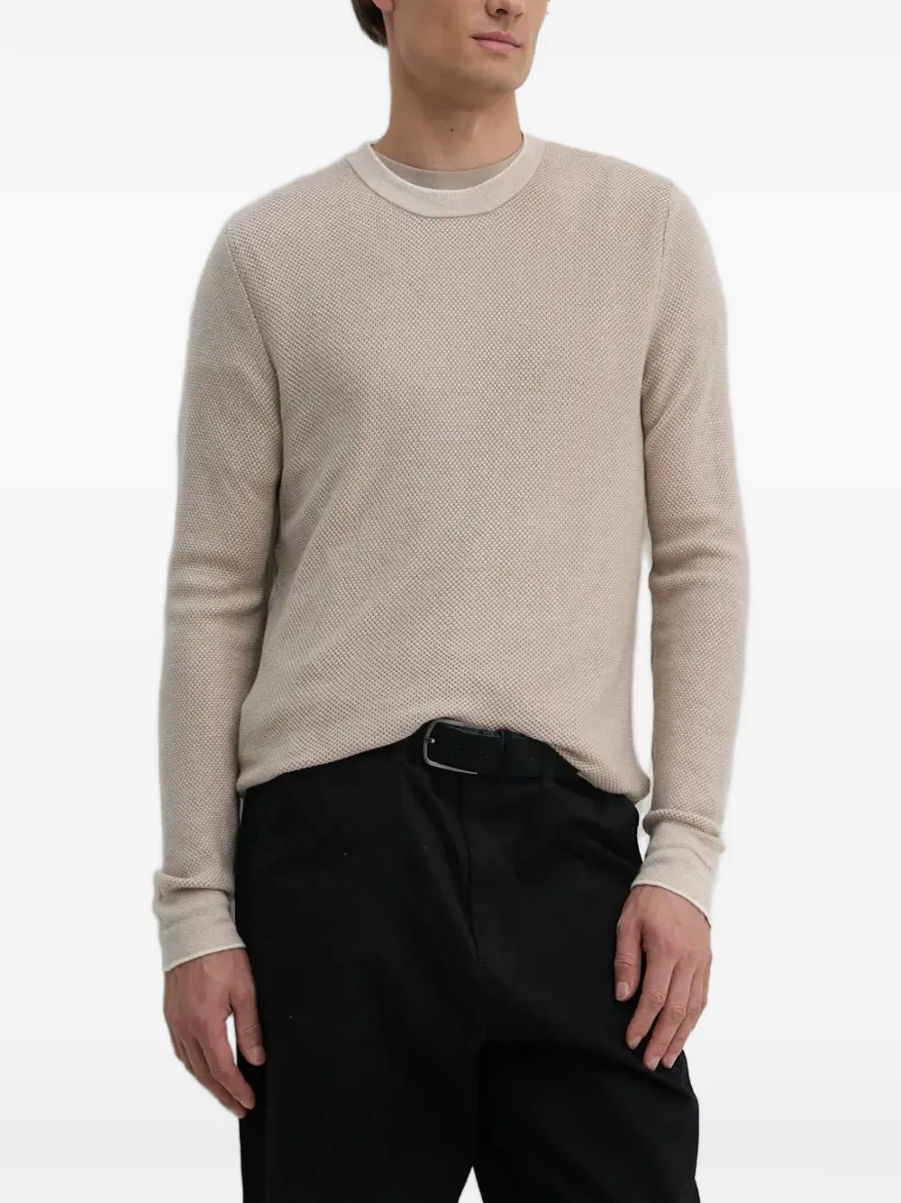 GUESS USA waffle-knit crew-neck sweater - Toni neutri
