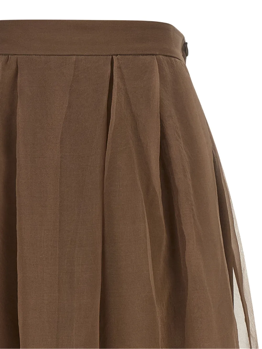Brunello Cucinelli Circle zijden midi-plooirok Bruin