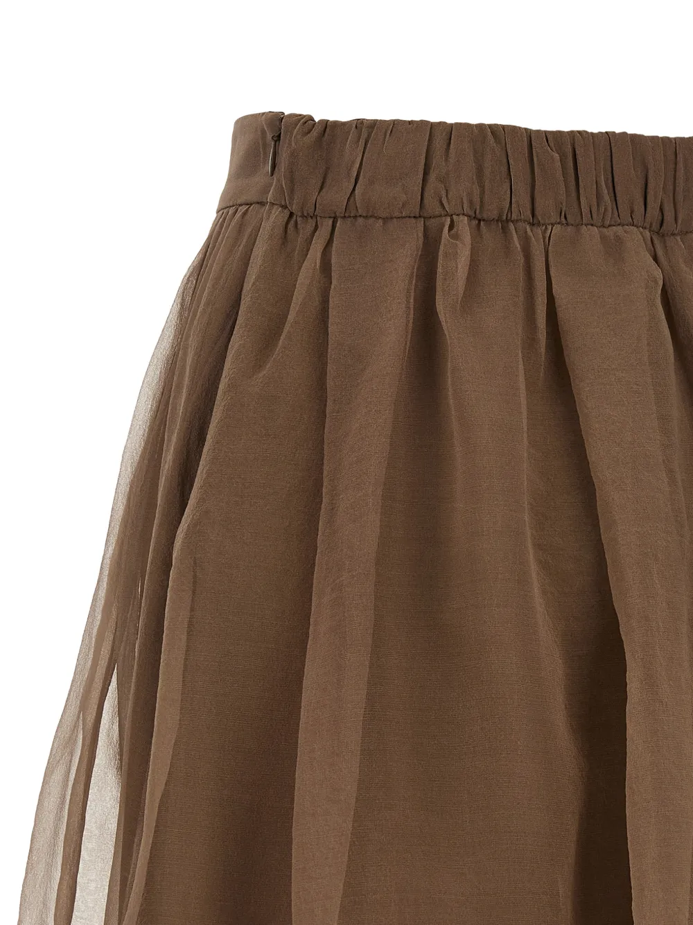 Brunello Cucinelli Circle zijden midi-plooirok Bruin