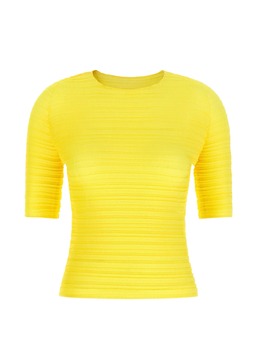 Issey Miyake Jiggly Pleats ribbed-fabric blouse - Yellow