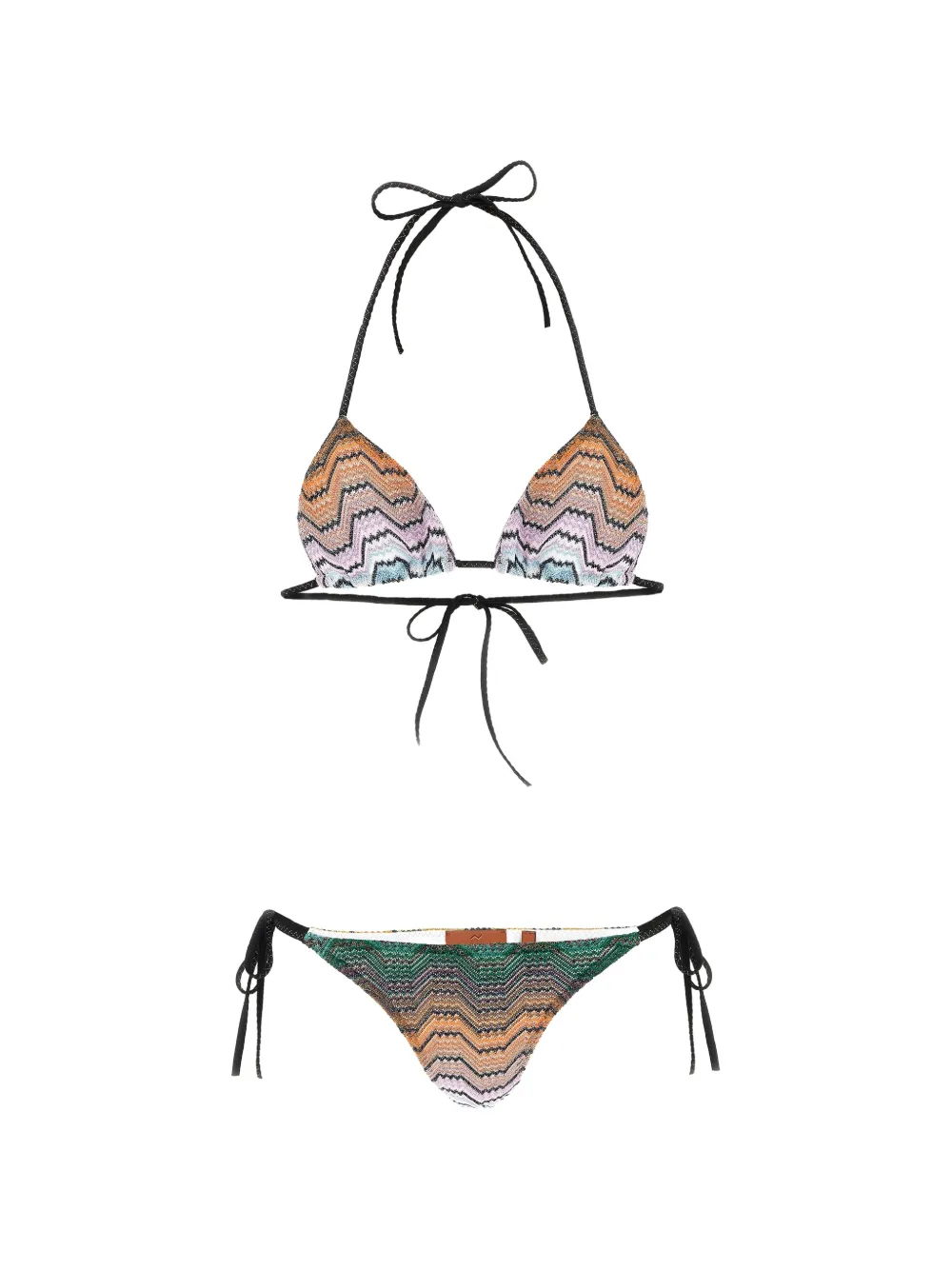 Missoni Greek-motif lamé bikini - Arancione