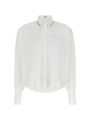Brunello Cucinelli Sheer long-sleeve Shirt | White | FARFETCH