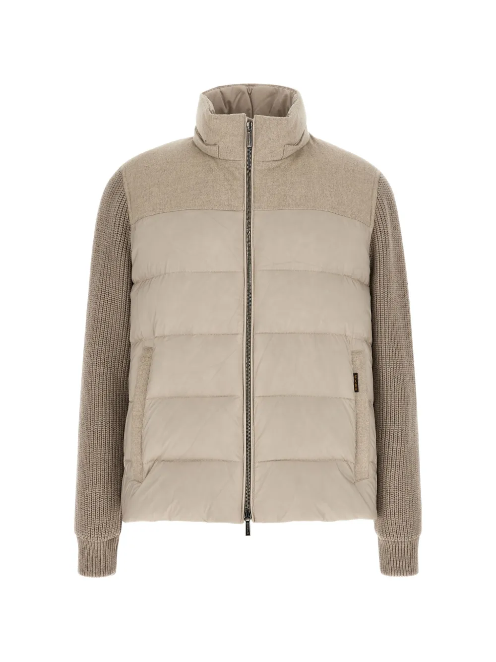 Moorer Gewatteerd jack met capuchon en vlakken Beige