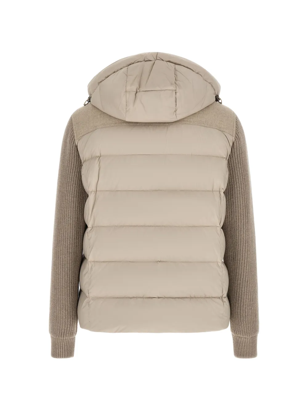 Moorer Gewatteerd jack met capuchon en vlakken Beige