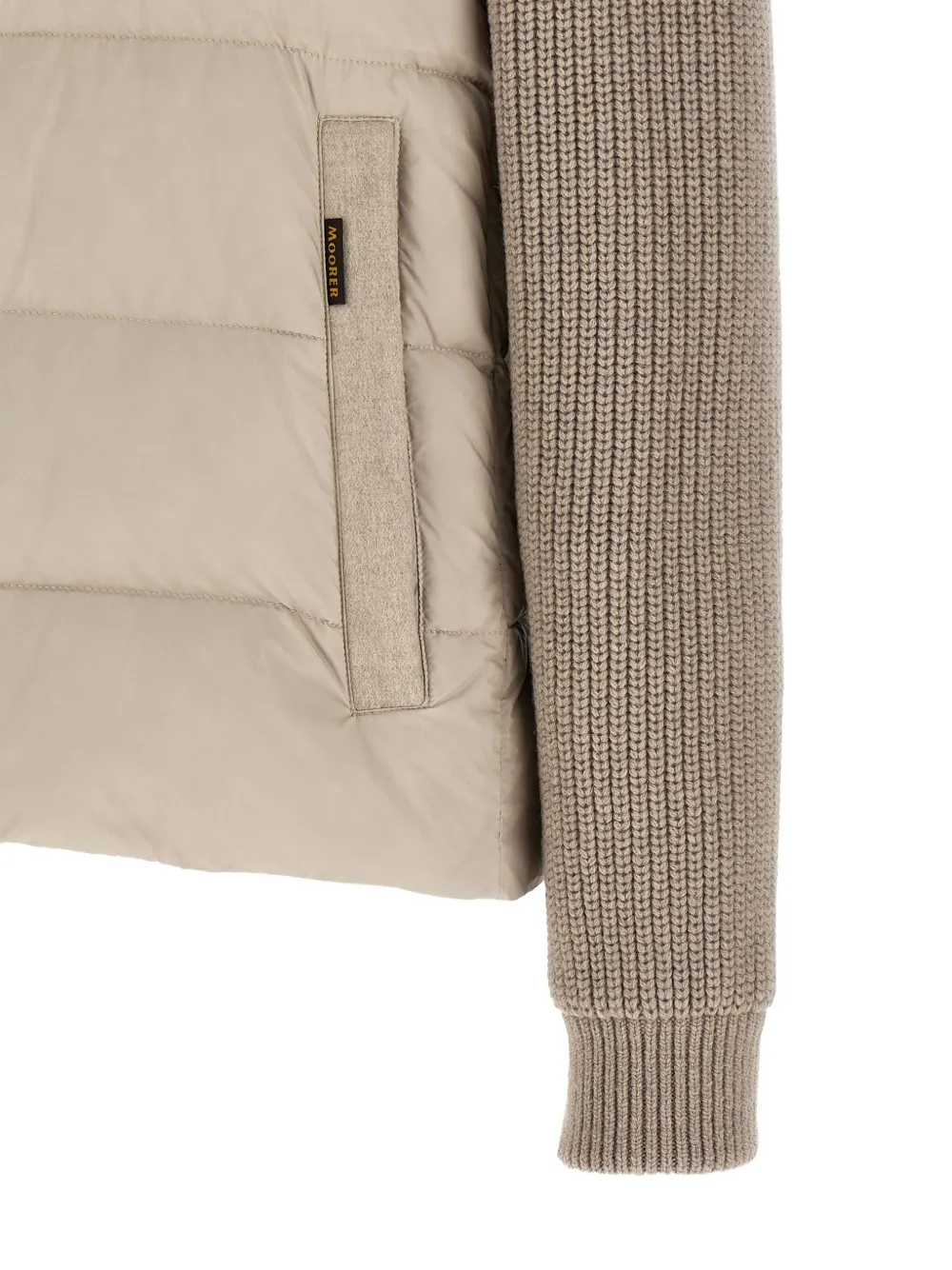 Moorer Gewatteerd jack met capuchon en vlakken Beige
