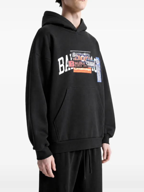Balenciaga Bumper Stickers Hoodie | Black | FARFETCH
