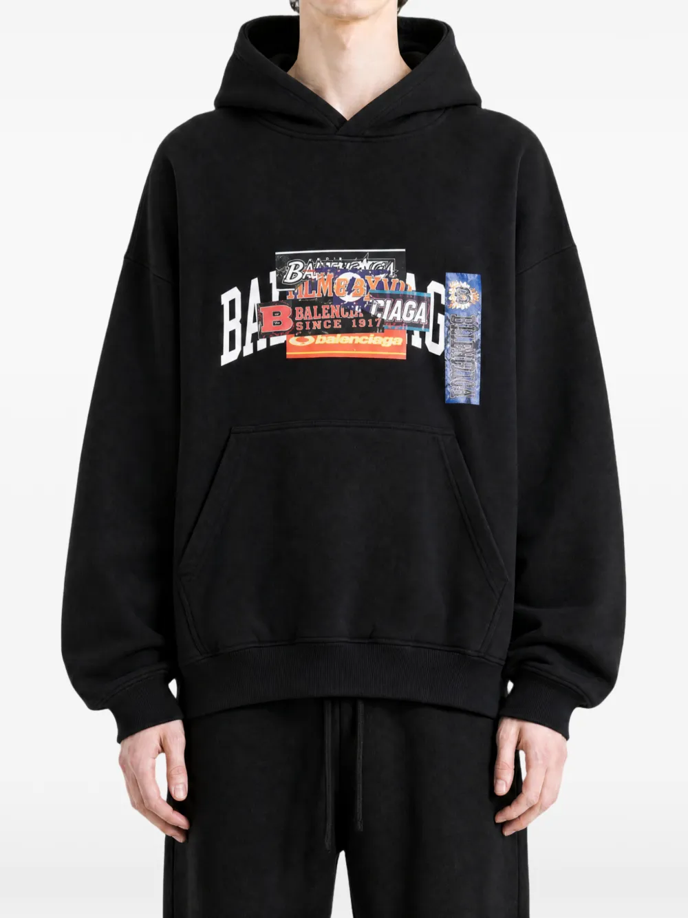 Balenciaga Katoenen hoodie met logoprint Zwart