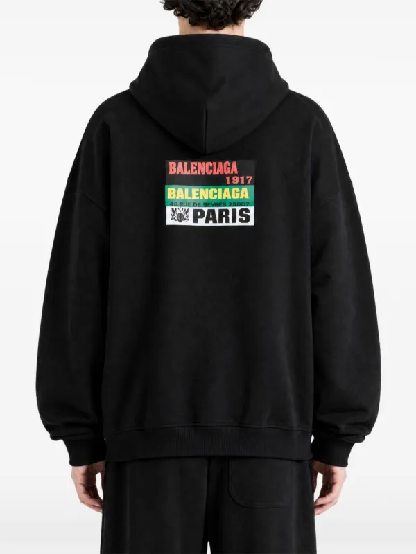 Balenciaga Bumper Stickers Hoodie | Black | FARFETCH