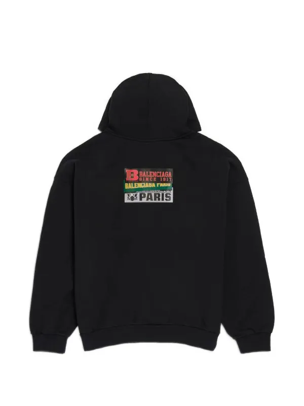 Balenciaga Bumper Stickers Hoodie | Black | FARFETCH