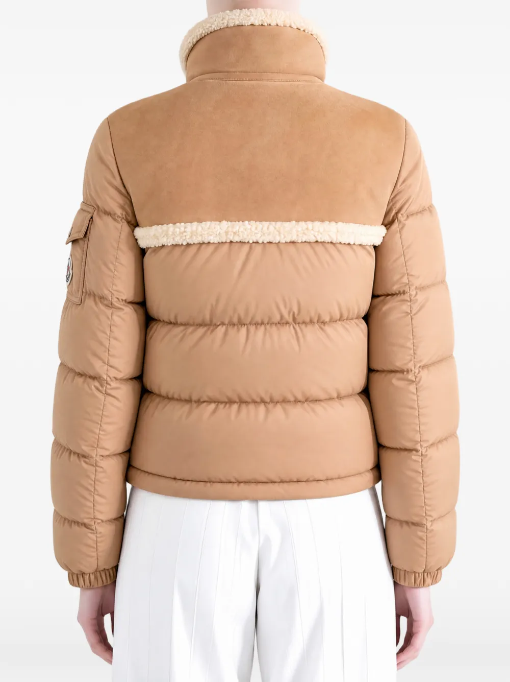 Moncler Aurore shearling-trim Panelled Jacket | Neutrals | FARFETCH