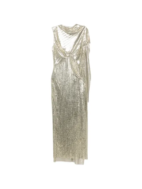 Rabanne vestido drapeado de cota de malla