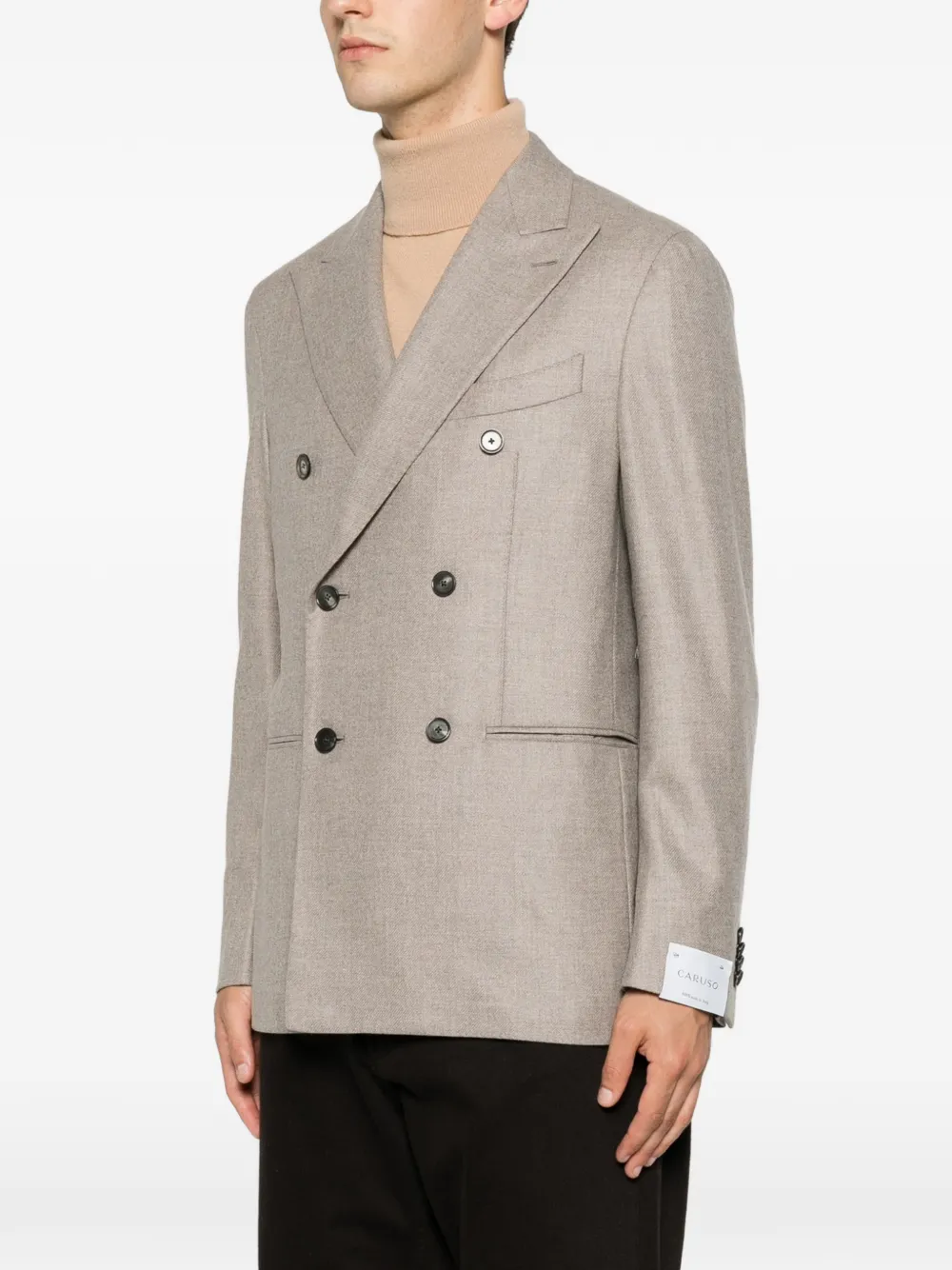 Caruso Aida blazer met dubbele rij knopen Beige