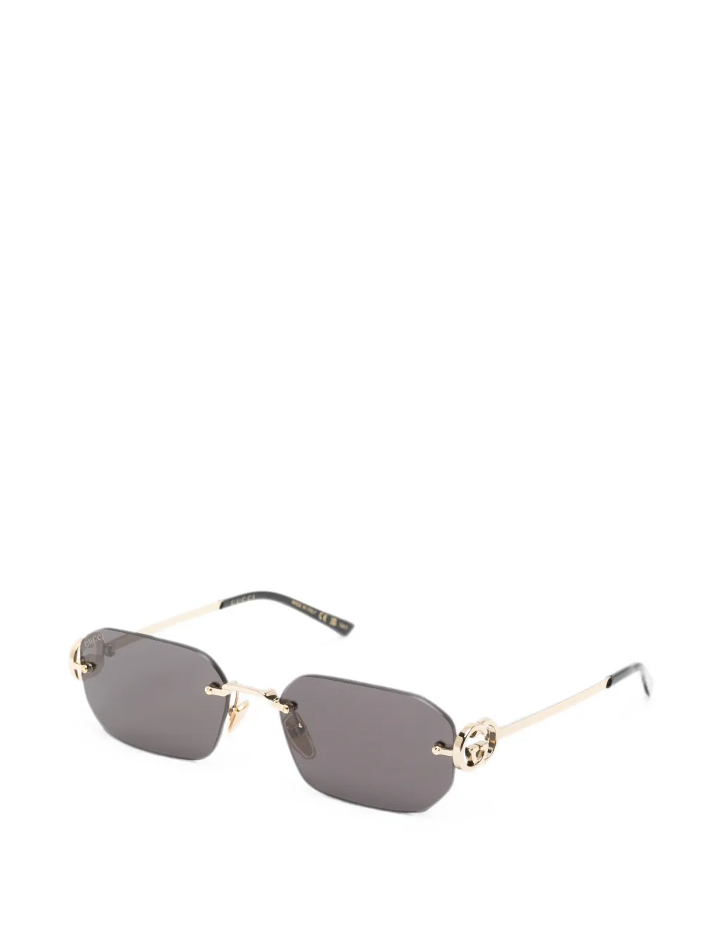 Gucci Eyewear Zonnebril met randloos montuur en GG logo Goud