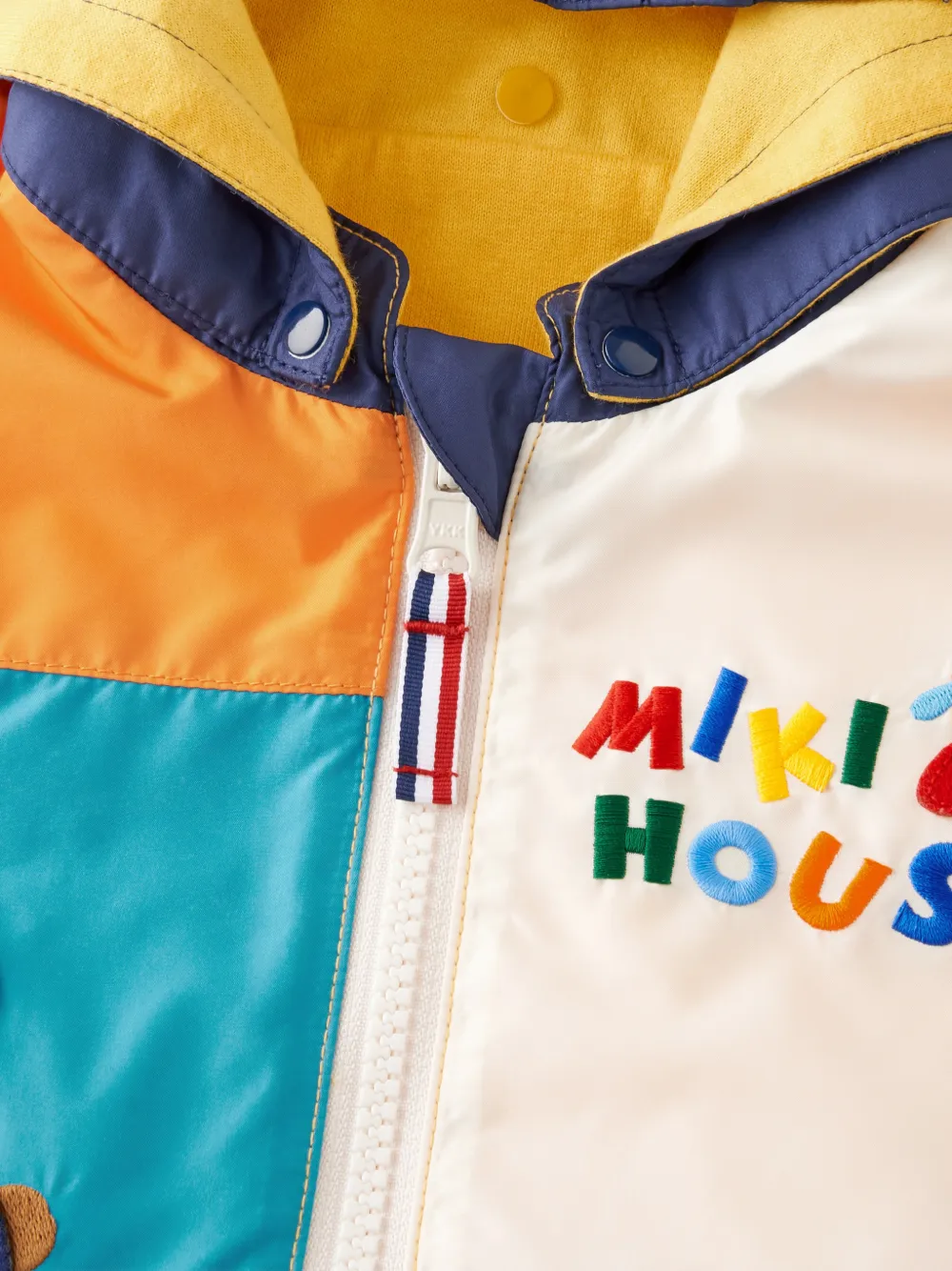 Miki House Omkeerbare regenjas met colourblocking Blauw
