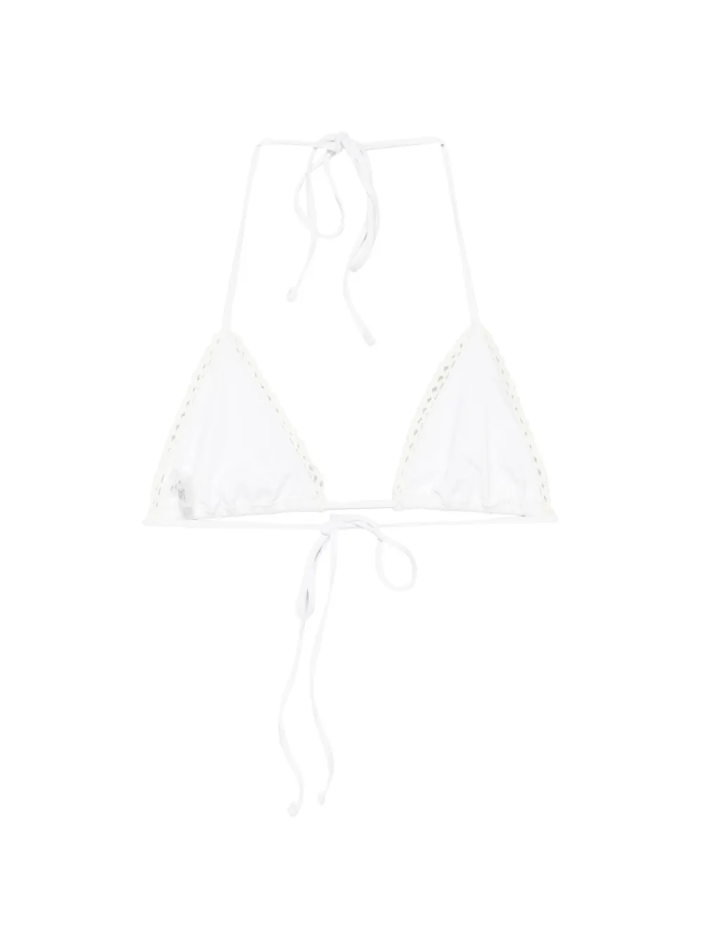 Frankies Bikinis x Jennie Nick gehaakte triangel bikini Beige