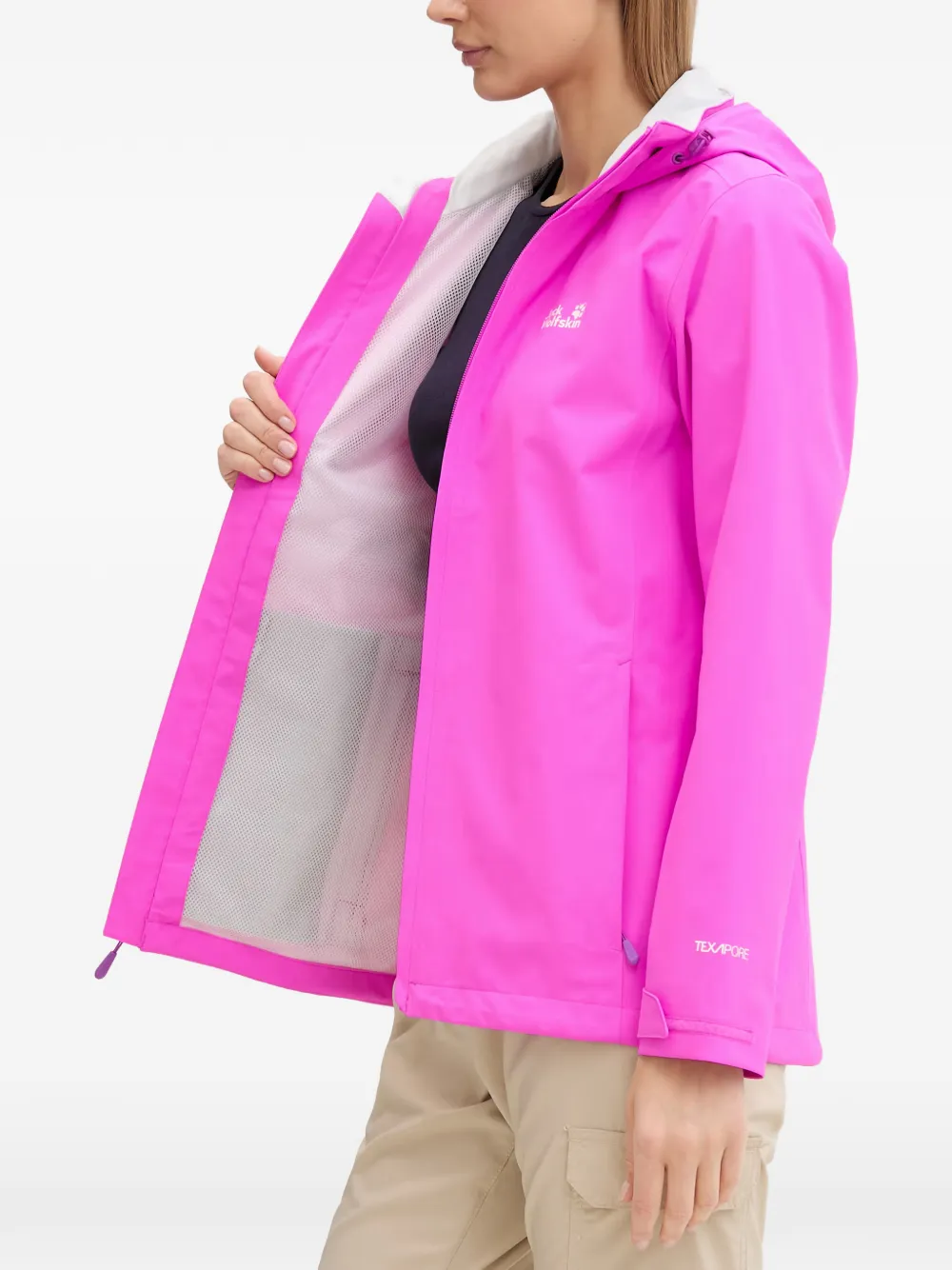 JACK WOLFSKIN Trailtime regenjack met capuchon Roze