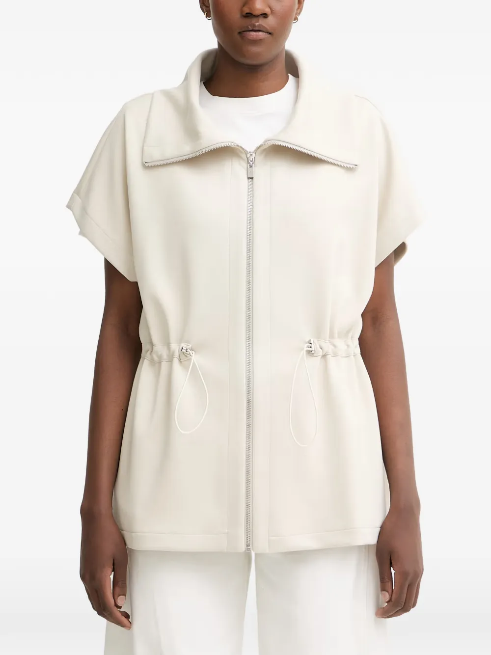 Joseph Ribkoff zip-up drawstring sweatshirt - Nude