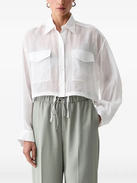 Isabelle Blanche cropped drawstring-hem shirt