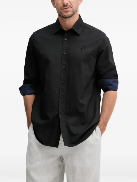 Karl Lagerfeld logo-embroidered button-down cotton shirt