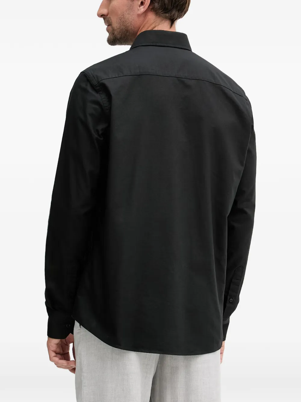 Karl Lagerfeld Katoenen button-down overhemd met geborduurd logo Zwart