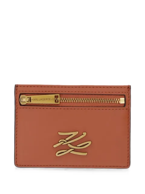 Karl Lagerfeld K/Autograph logo-plaque zip-pocket leather cardholder