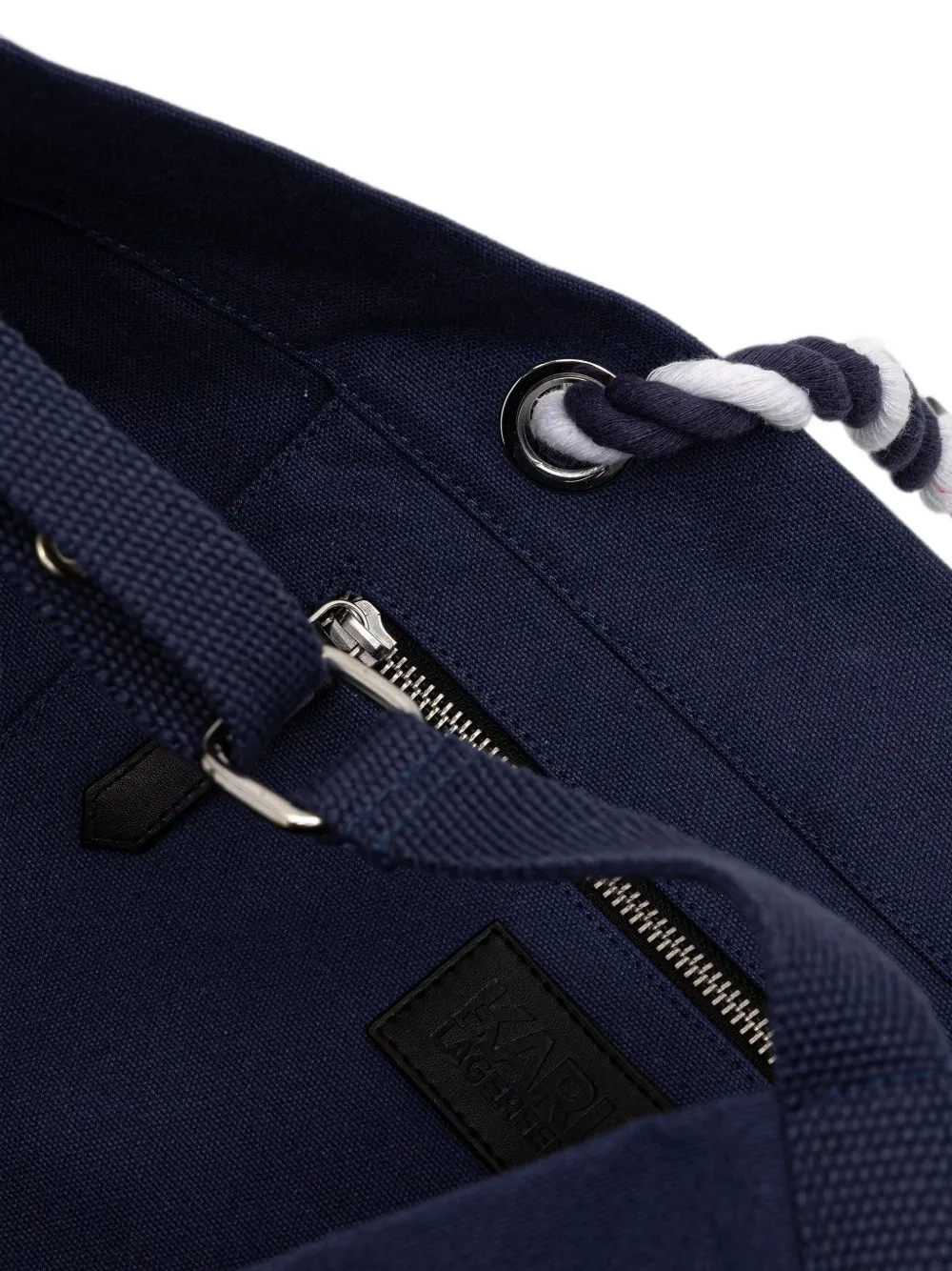 Karl Lagerfeld K Hotel katoenen shopper met logoprint en handvat Blauw