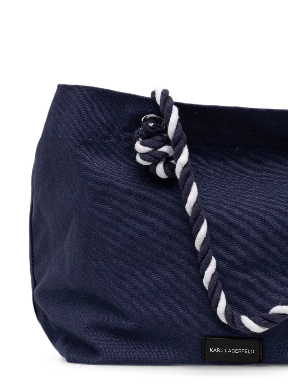 Karl Lagerfeld K Hotel katoenen shopper met logoprint en handvat Blauw