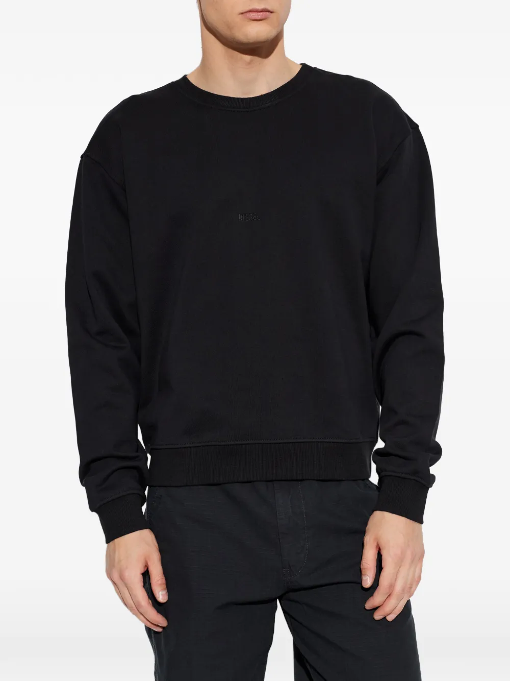 Diesel S-NORM-AA5 sweater met geborduurd logo Zwart
