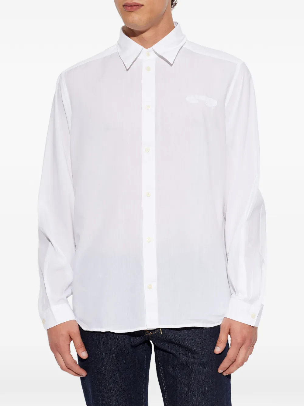 Diesel Overhemd met geborduurd logo Wit