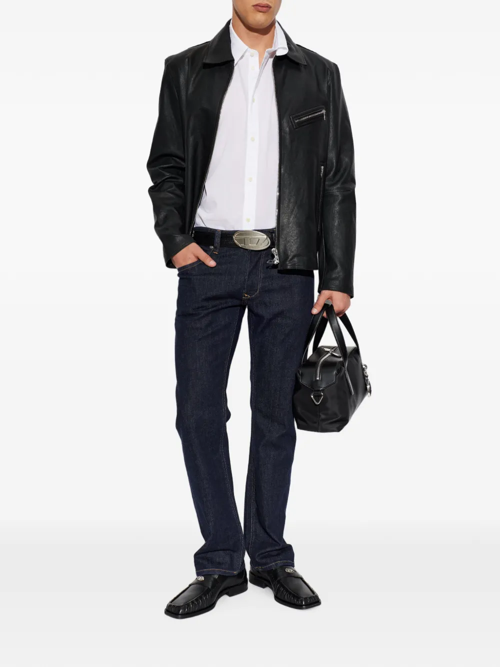 Diesel Overhemd met geborduurd logo Wit