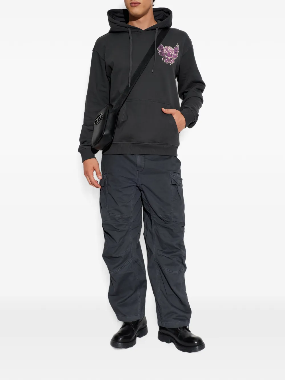 Diesel Hoodie met print Grijs