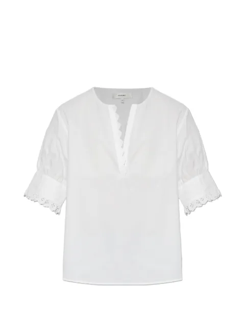 FRAME broderie-anglaise puff-sleeve top