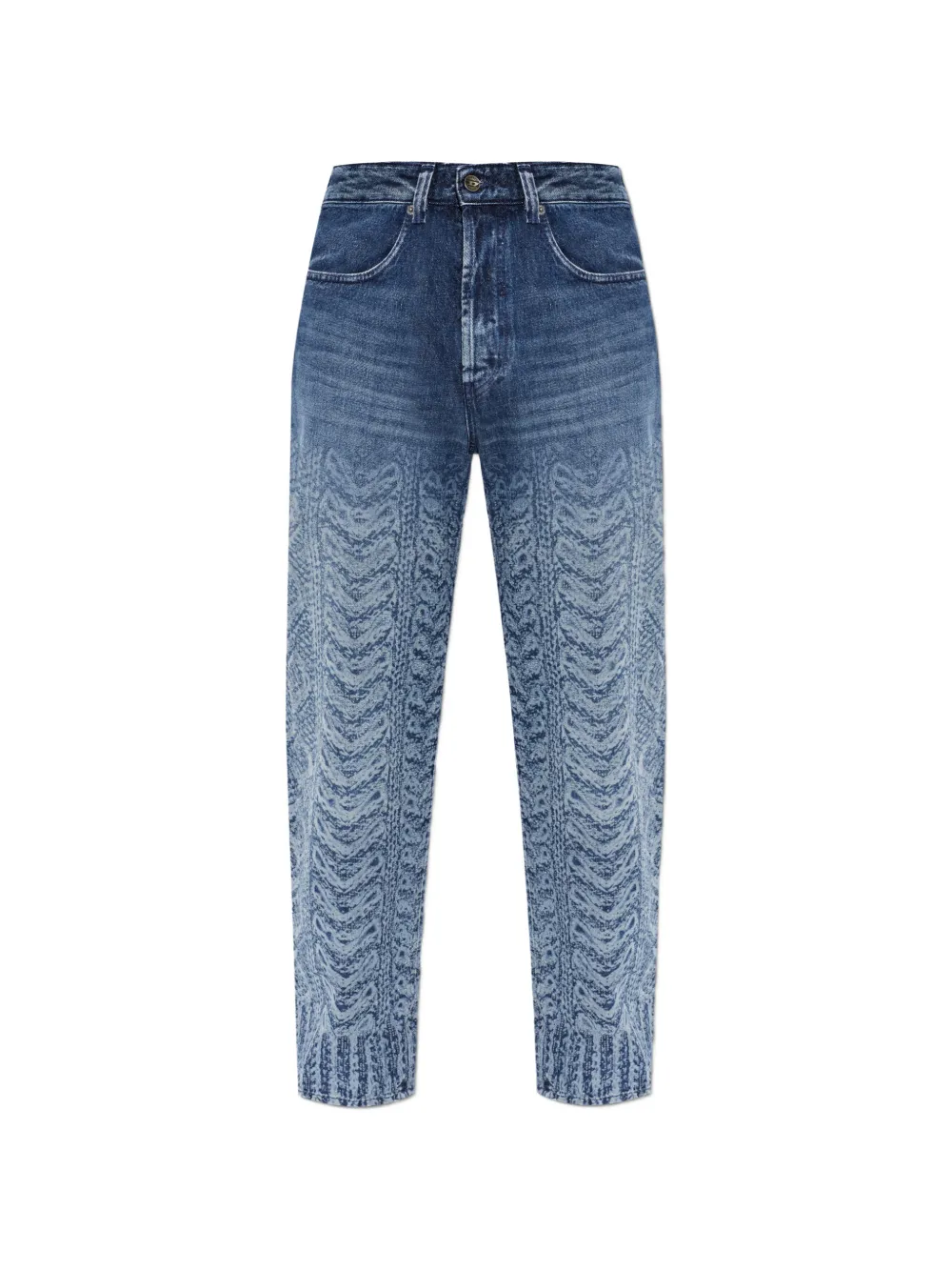 Diesel 2024 D-Macs-S8 cable-knit-print jeans - Blu