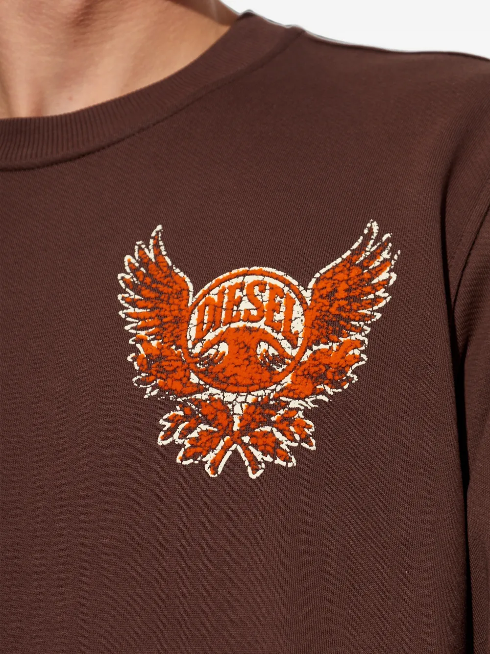 Diesel S-Norm-AA2 sweater met grafische print Bruin