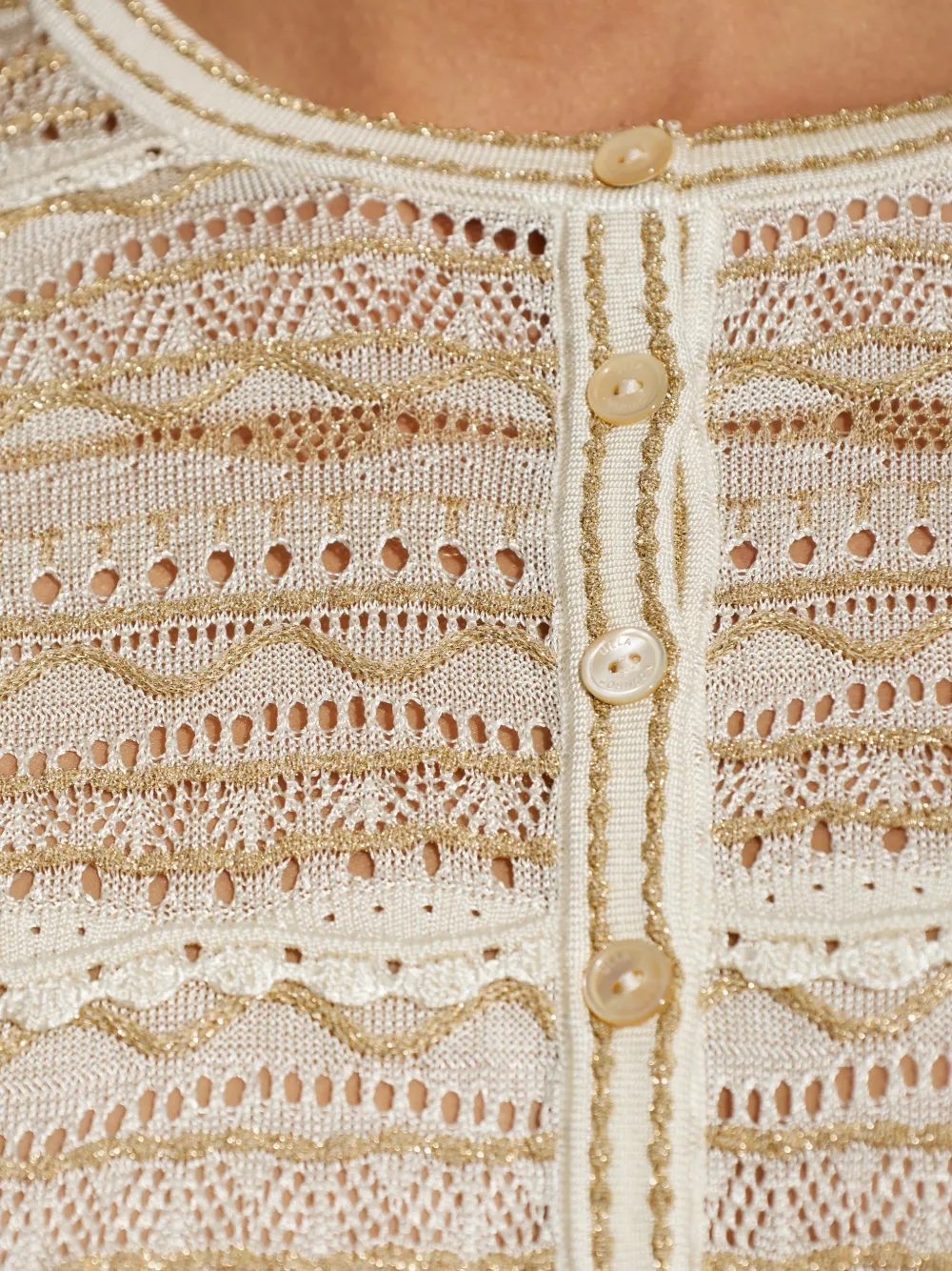 Ulla Johnson Mia pointelle gebreid vest Beige