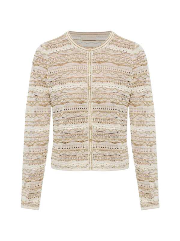 Ulla Johnson Mia Pointelle-knit Cardigan in Neutrals
