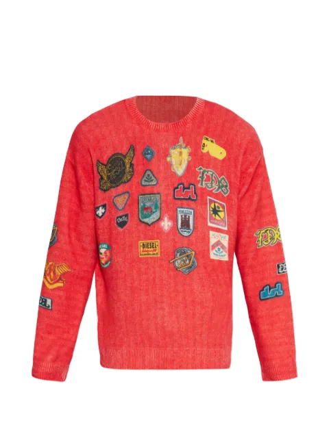 Diesel patch-detail crew-neck sweater