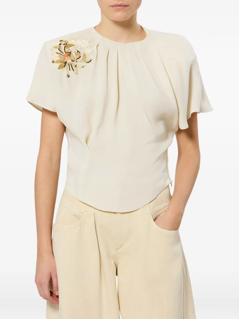 ISABEL MARANT Sakine top Beige