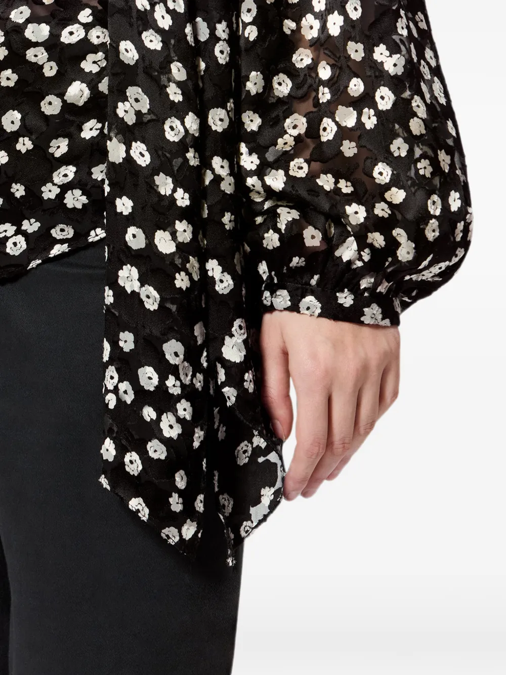 ISABEL MARANT Firma zijden blouse met print Zwart