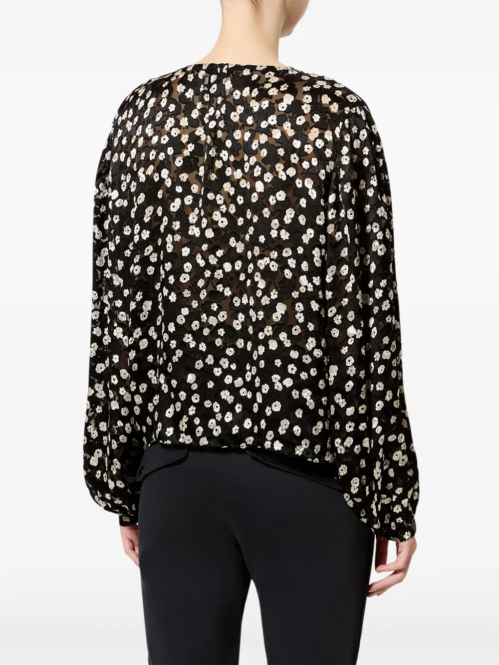 ISABEL MARANT Firma zijden blouse met print Zwart