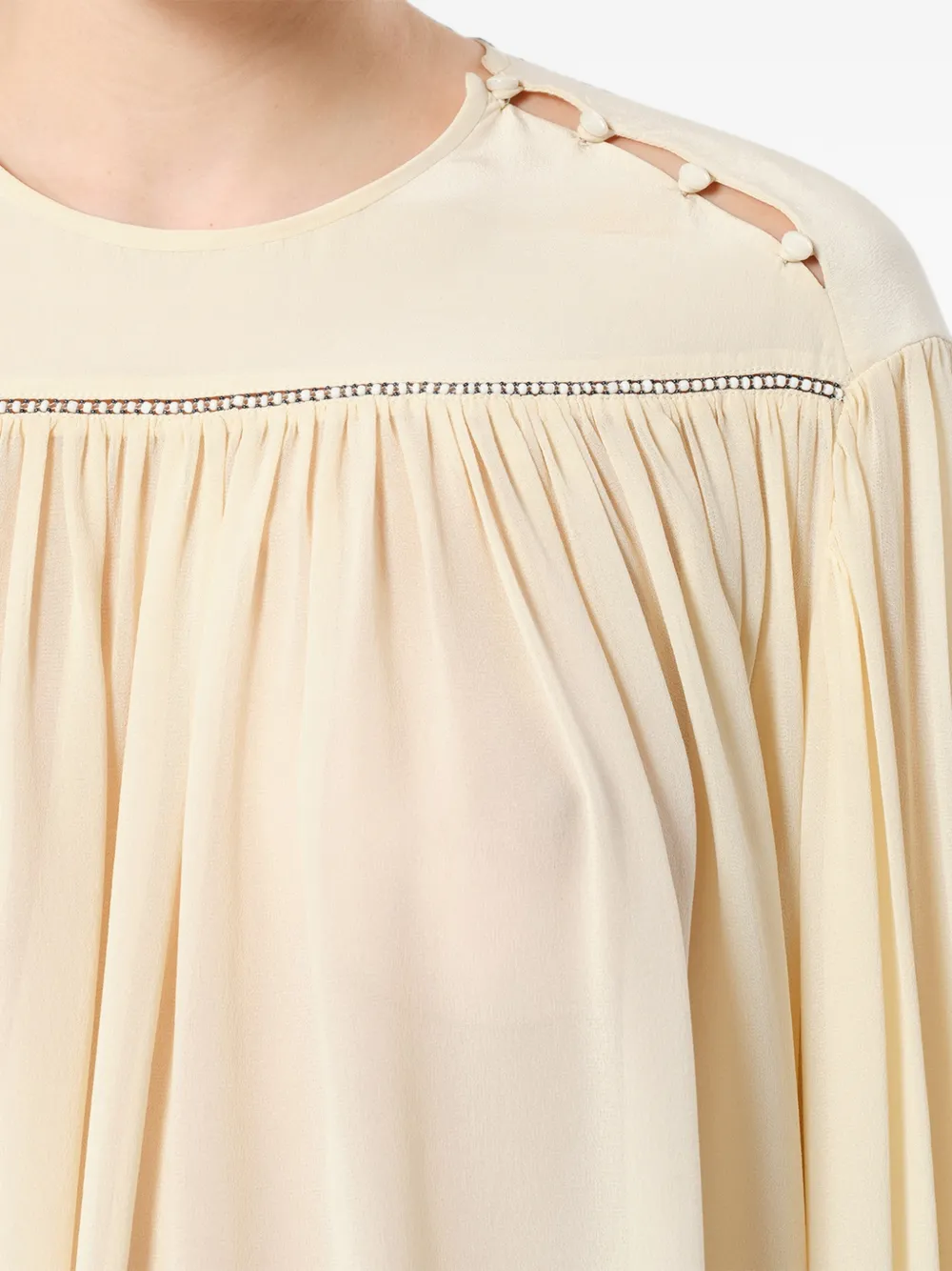 ISABEL MARANT Nuna zijden blouse Beige